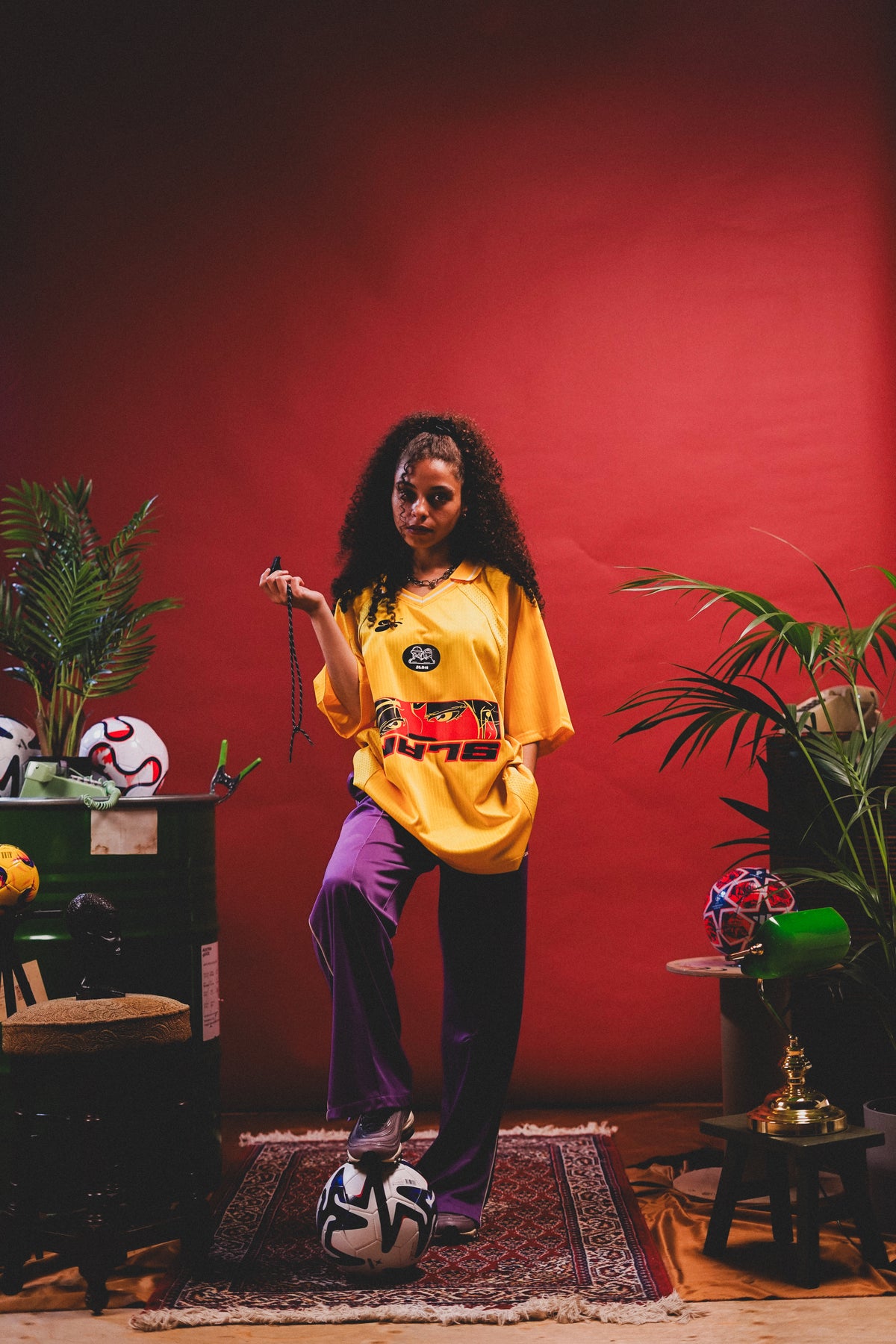 Retro V-Neck Football Top